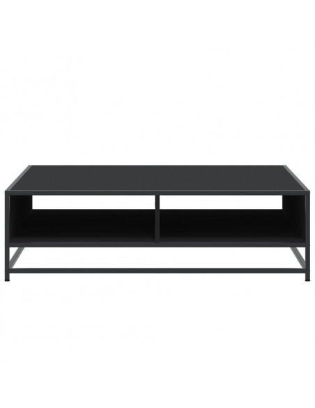 Tavolino Nero 100x100x30 cm Legno in Truciolato e Metallo