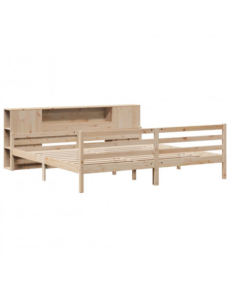 Letto Libreria senza Materasso 200x200 cm in Legno di Pino