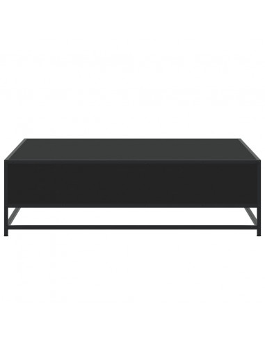 Tavolino Nero 100x100x30 cm Legno in Truciolato e Metallo