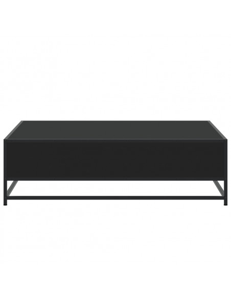Tavolino Nero 100x100x30 cm Legno in Truciolato e Metallo