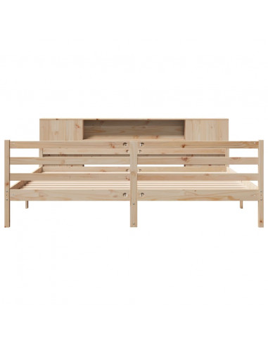 Letto Libreria senza Materasso 200x200 cm in Legno di Pino