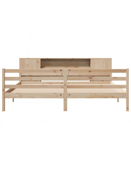 Letto Libreria senza Materasso 200x200 cm in Legno di Pino