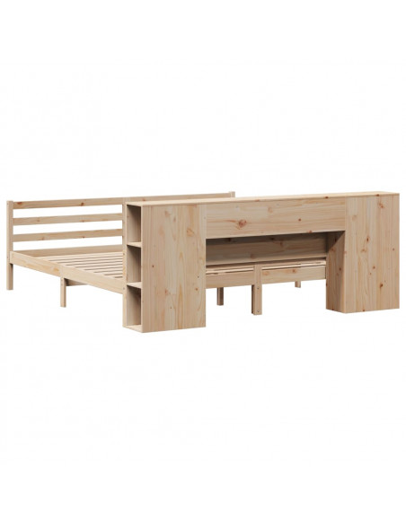 Letto Libreria senza Materasso 200x200 cm in Legno di Pino