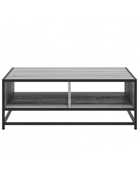 Tavolino Grigio Sonoma 80x80x30 cm in Truciolato e Metallo