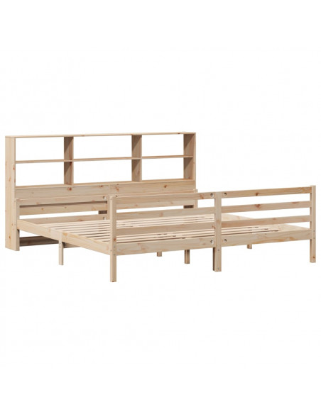 Letto Libreria senza Materasso 200x200 cm in Legno di Pino