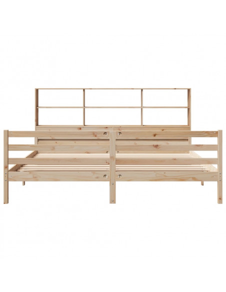 Letto Libreria senza Materasso 200x200 cm in Legno di Pino
