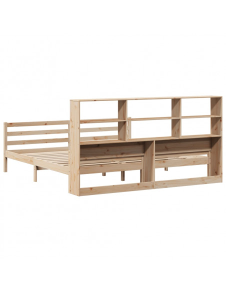 Letto Libreria senza Materasso 200x200 cm in Legno di Pino