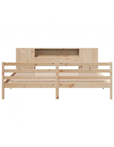 Letto Libreria senza Materasso 200x200 cm in Legno di Pino