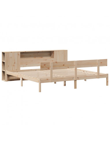 Letto Libreria senza Materasso 200x200 cm in Legno di Pino