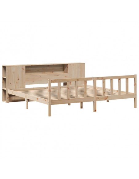 Letto Libreria senza Materasso 200x200 cm in Legno di Pino