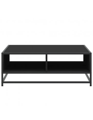 Tavolino da Salotto Nero 80x80x30 cm in Truciolato e Metallo