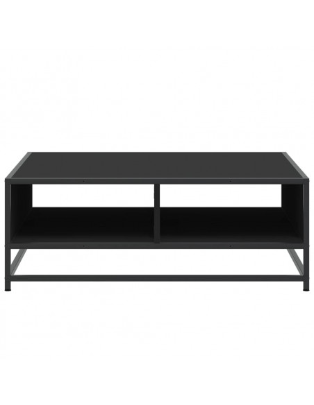 Tavolino da Salotto Nero 80x80x30 cm in Truciolato e Metallo