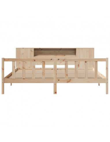 Letto Libreria senza Materasso 200x200 cm in Legno di Pino