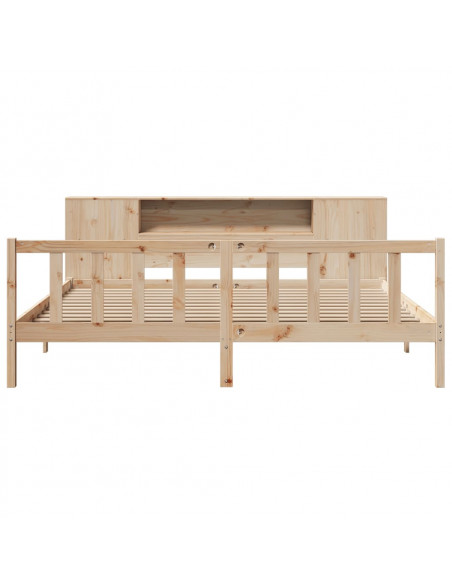 Letto Libreria senza Materasso 200x200 cm in Legno di Pino