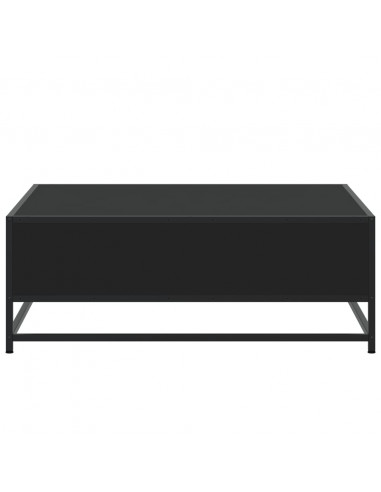 Tavolino da Salotto Nero 80x80x30 cm in Truciolato e Metallo