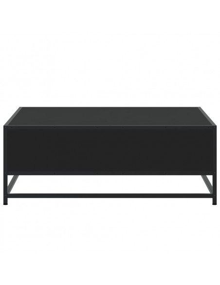 Tavolino da Salotto Nero 80x80x30 cm in Truciolato e Metallo