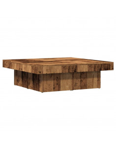 Tavolino da Salotto Legno Antico 90x90x28 cm in Truciolato