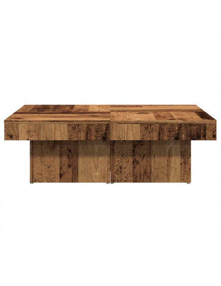 Tavolino da Salotto Legno Antico 90x90x28 cm in Truciolato