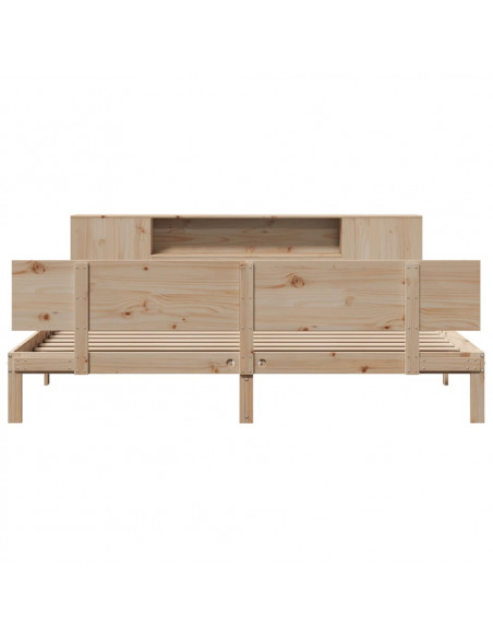 Letto Libreria senza Materasso 200x200 cm in Legno di Pino