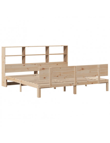 Letto Libreria senza Materasso 200x200 cm in Legno di Pino