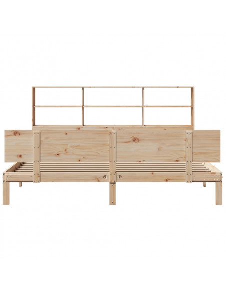 Letto Libreria senza Materasso 200x200 cm in Legno di Pino