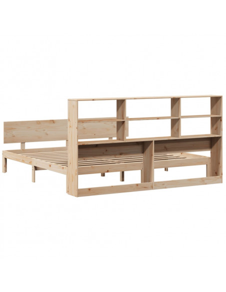 Letto Libreria senza Materasso 200x200 cm in Legno di Pino