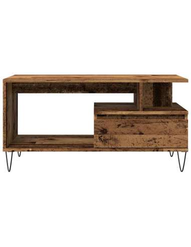 Tavolino da Salotto Legno Antico 90x49x45 cm Legno Multistrato