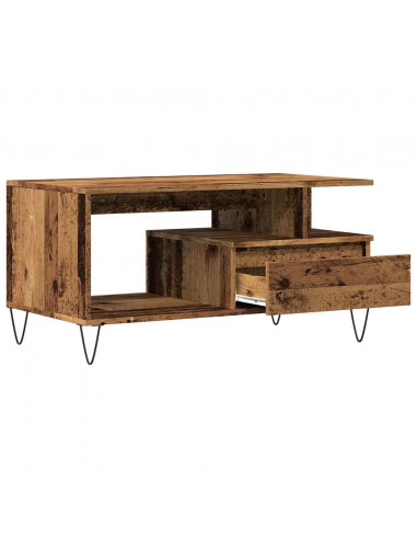 Tavolino da Salotto Legno Antico 90x49x45 cm Legno Multistrato