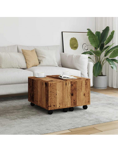 Tavolino da Salotto Legno Antico 60x60x38 cm Legno Multistrato