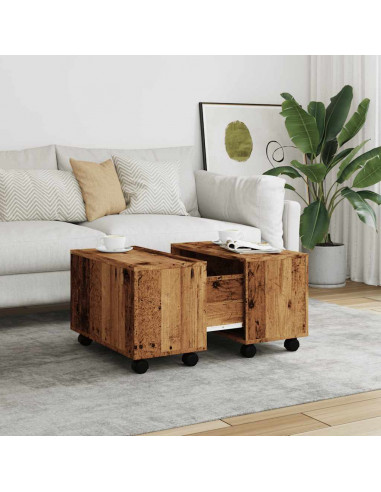 Tavolino da Salotto Legno Antico 60x60x38 cm Legno Multistrato