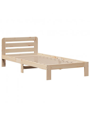 Letto Libreria senza Materasso 90x190 cm Legno Massello Pino