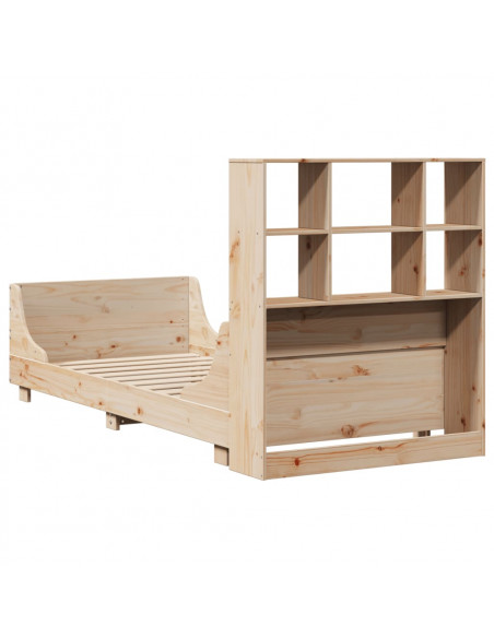 Letto Libreria senza Materasso 90x200 cm Legno Massello