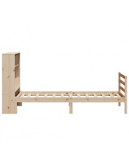 Letto Libreria senza Materasso 90x200 cm Legno Massello Pino