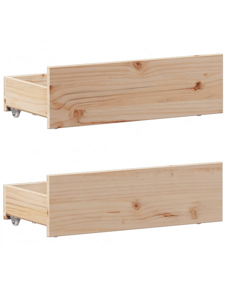 Letto Libreria senza Materasso 90x200 cm Legno Massello Pino