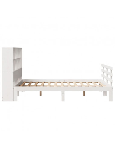 Letto Libreria senza Materasso Bianco 120x190 cm Legno di Pino