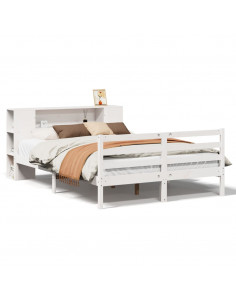 Letto Libreria senza Materasso Bianco 120x190 cm Legno di Pino