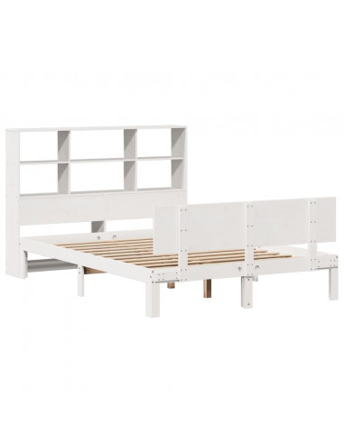 Letto Libreria senza Materasso Bianco 120x190 cm Legno di Pino