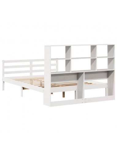 Letto Libreria senza Materasso Bianco 120x190 cm Legno di Pino