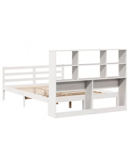 Letto Libreria senza Materasso Bianco 120x190 cm Legno di Pino