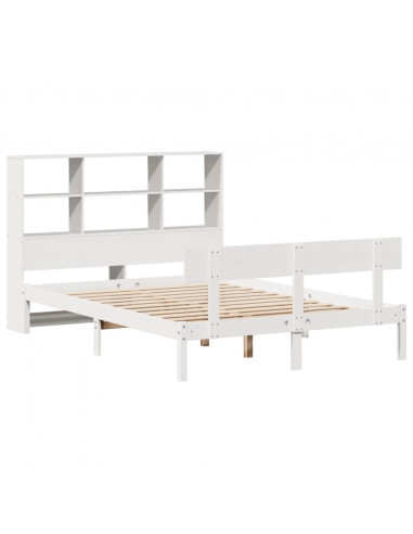 Letto Libreria senza Materasso Bianco 120x190 cm Legno di Pino