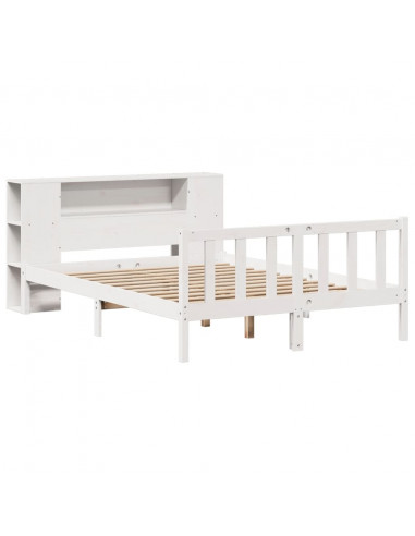 Letto Libreria senza Materasso Bianco 120x200 cm Legno di Pino