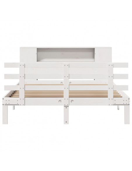 Letto Libreria senza Materasso Bianco 120x200 cm Legno di Pino