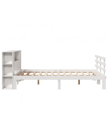 Letto Libreria senza Materasso Bianco 120x200 cm Legno di Pino
