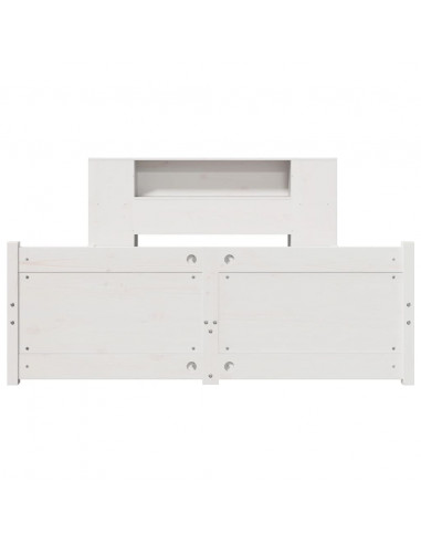 Letto Libreria senza Materasso Bianco 120x200 cm Legno di Pino