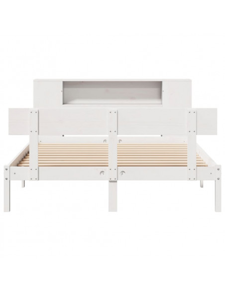Letto Libreria senza Materasso Bianco 120x200 cm Legno di Pino