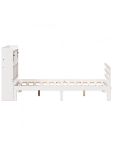 Letto Libreria senza Materasso Bianco 135x190 cm Legno di Pino