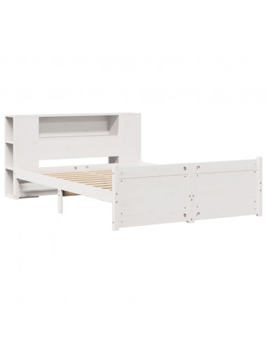 Letto Libreria senza Materasso Bianco 135x190 cm Legno di Pino