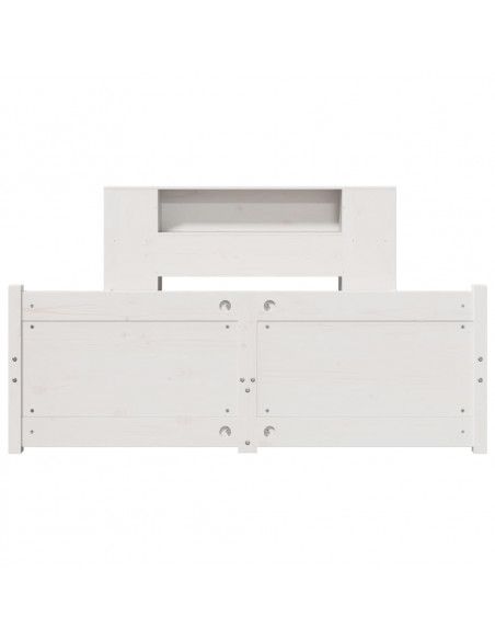 Letto Libreria senza Materasso Bianco 135x190 cm Legno di Pino