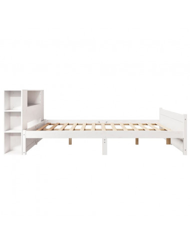 Letto Libreria senza Materasso Bianco 135x190 cm Legno di Pino