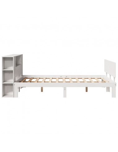 Letto Libreria senza Materasso Bianco 135x190 cm Legno di Pino